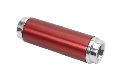 JET Powr-Flo Inline 100 Microns Fuel Filter with -10 AN O-ring Inlet Size 34170RD Assembly micron s/s filter Red