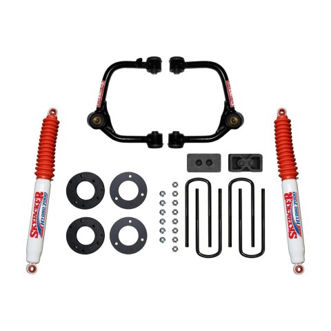Skyjacker Suspension Lift Kits for 2021 F-150 - F2130PH Lift, Upper Control Arm, Rear Leaf Blocks, 3 in. Lift, Hydro 7000 Series Rear Shocks, Ford, Kit