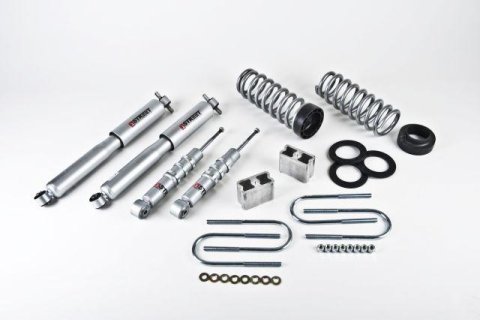Belltech Lowering Kits with Street Performance Shock Absorbers 602SP Suspension Kit, Coil/Spacer, 1-2 in. Front, 3 in. Rear, Chevy, GMC, With Shocks, Kit
