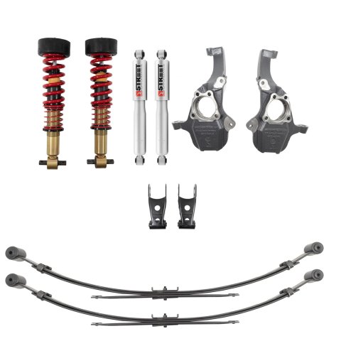 Belltech - Suspension Lowering Kits for 2019-2025 SIERRA 1500, SILVERADO 1500 350345SPC Kit 2019+ Chevrolet Silverado/Sierra 2WD 4WD (All Cabs) 0 to 4" F/ 4" R