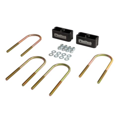 Belltech Rear Block Kits 6100 Lowering Blocks/U-Bolts, Aluminum, 2 in. Drop, Rear, Chevy, GMC/Isuzu, Pickup/SUV, Kit