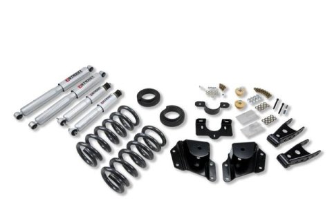 Belltech Lowering Kits with Street Performance Shock Absorbers 670SP Kit, 3 in. Front, 4 in. Rear, Chevy, GMC, Pickup, Extended Cab, RWD, Kit
