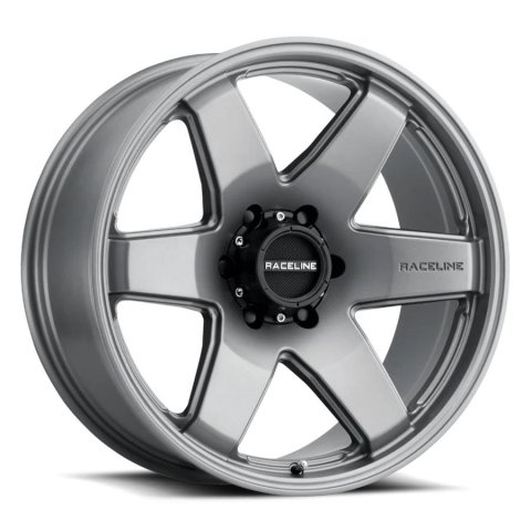 Raceline Wheels 942GS Addict Greystone 18x8 Wheel, Addict, 18 in. x 8 in., Gloss, Gray, 5.88 in. Backspace, 74.6 in. Center Bore, 6 x 132mm, Each