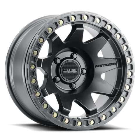 Method Race Wheels MR108 Beadlock Matte Black 17x9 Wheel, Beadlock, Aluminum, Black, 17 in. x 9.00 in., 8 x 6.5 in. Bolt Circle, 3.500 in. Backspace, Each
