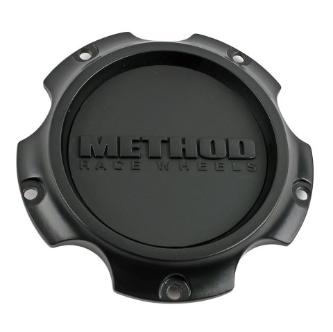 Method Race Wheels Center Caps CP-T077L131-B Wheel Cap, Flat, Screw-on, Aluminum, Matte Black, Logo, Each