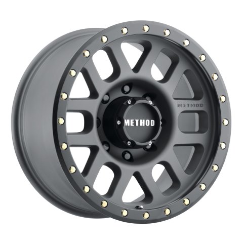 Method Race Wheels MR309 Grid Titanium with Matte Black Lip MR30989080818 Wheels, Lip, Aluminum, Gray, 18 in. x 9.00 in., 8 x 6.50 in. Bolt Circle, 5.750 in. Backspacing, Each