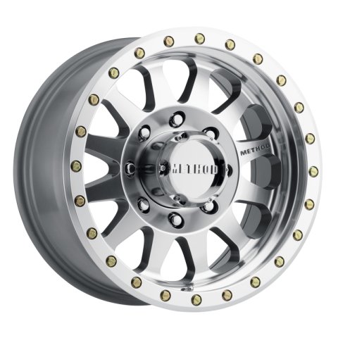 Method Race Wheels MR304 Double Standard Machined MR30478580300 Wheel, Standard, Aluminum, Matte Silver, 17 x 8.5 in., 4.75 in. Backspace, Each