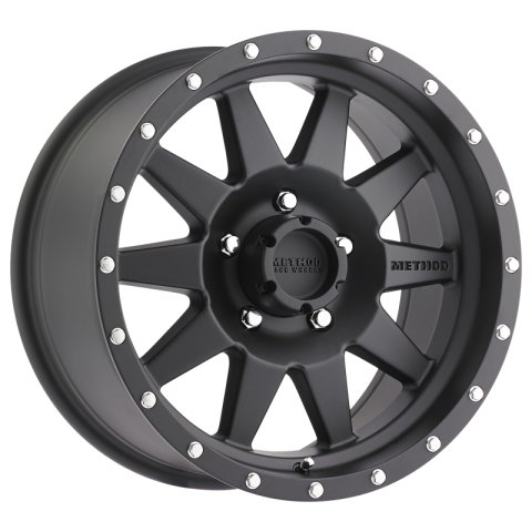 Method Race Wheels MR301 The Standard Matte Black MR30179012512N Wheels, Standard, Aluminum, Black, 17 in. x 9.00 in., 5 x 4.50 in. Bolt Circle, 4.500 in. Backspacing, Each