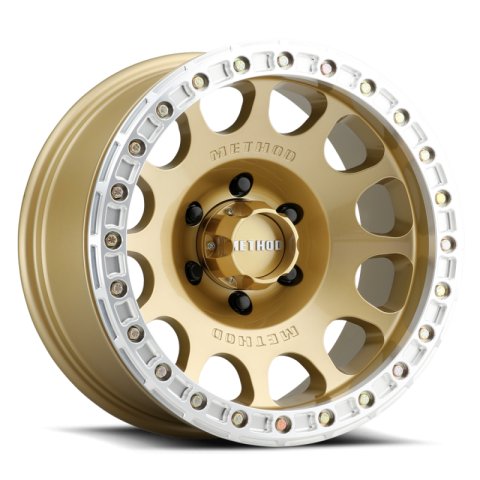 Method Race Wheels MR105 Beadlock Matte Gold MR10579060138B Wheel, V3 Beadlock, Gold, 17 in. x 9.00 in., 6 x 5.5 in./139.7mm, 3.500 in. Backspace, Each