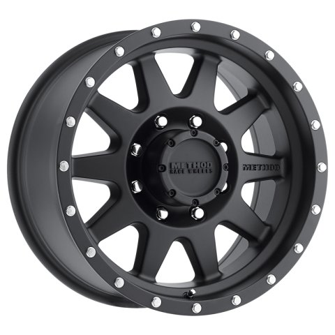 Method Race Wheels MR301 The Standard Matte Black MR30189080518 Wheel, Race, Standard, Aluminum, Black, 18 in. x 9 in., 8 x 6.5 in./165.10mm Bolt Circle, 5.75 in. Backspace, Each