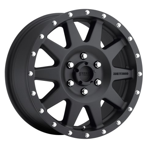 Method Race Wheels MR301 The Standard Matte Black MR30177563550 Wheel, Standard, Aluminum, Black, 17 in. x 7.50 in., 6 x 130mm, 6.200 in. Backspace, Each