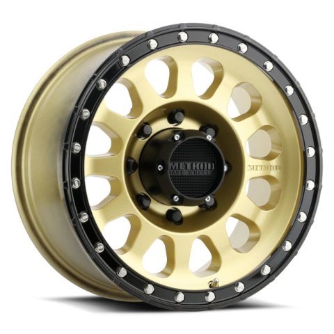 Method Race Wheels MR31578580125 Wheel, MR315, 17x8.5, +25mm Offset, 8x6.5, 130.81mm Centerbore, Gold/Black Street Loc