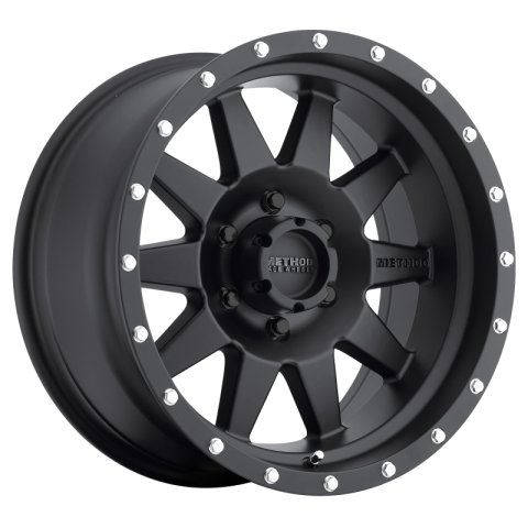 Method Race Wheels MR301 The Standard Matte Black MR30178560500 Wheels, Standard, Aluminum, Black, 17 in. x 8.50 in., 6 x 5.50 in. Bolt Circle, 4.750 in. Backspacing, Each
