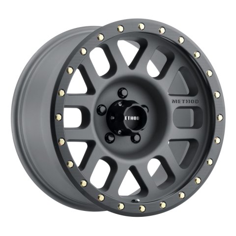 Method Race Wheels MR309 Grid Titanium with Matte Black Lip MR30978550800 Wheel, Grid, Aluminum, Gray, 17 in. x 8.50 in., 5 x 5 in./127mm, 4.750 in. Backspace, Each