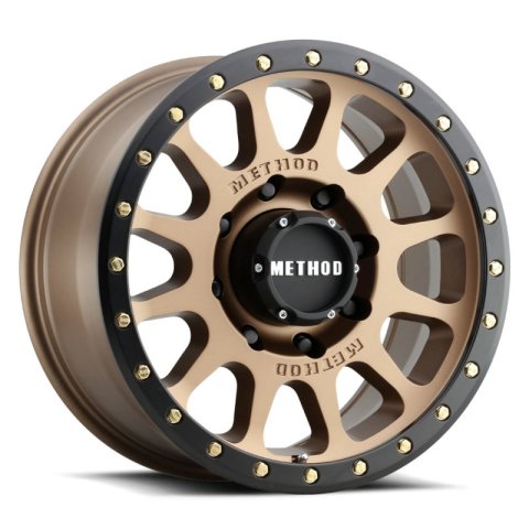 Method Race Wheels MR305 NV HD Matte Bronze with Black Ring MR30589080918H Wheel, HD, 18 x 9.0 in., Aluminum, Satin Bronze, 5.750 in. Backspacing, +18mm Offset, 8 x 6 1/2 in., 8 x 165.1mm Pattern,