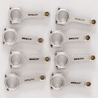 Manley H-Lite Series Connecting Rods 14034-8 Rods, Series, 4340 H-Beam, Cap Screw, Bushed, 6.000 in. Length, Chevy, Small Block, Set of 8