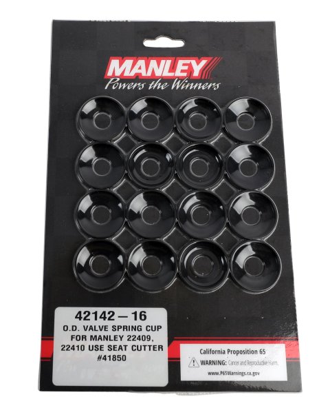 Manley Valve Spring Cups and Locators 42142-16 Locators, Outside, Steel, .062 in. Thick, 1.390 in. O.D., .570 in. I.D., Set of 16