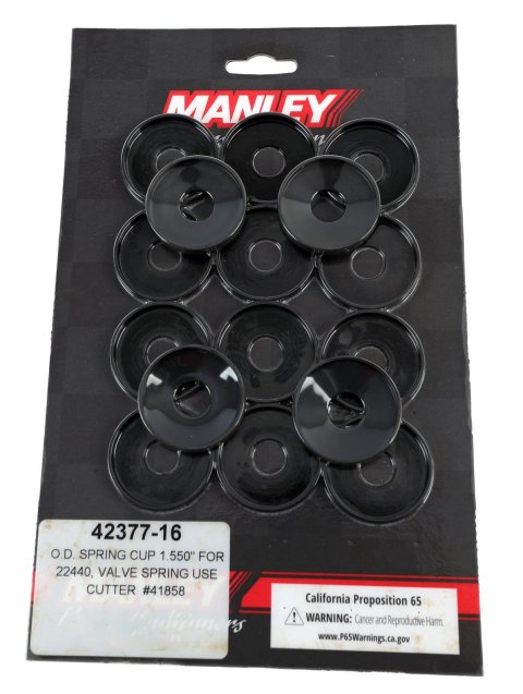 Manley Valve Spring Cups and Locators 42377-16 Locators, Outside, Steel, .062 in. Thick, 1.680 in. O.D., .577 in. I.D., Set of 16