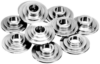 Manley Titanium Valve Spring Retainers 23679-16 Retainers, Titanium, 10 Degree Lock, 1.500 in. Outside Diameter, .635 in. Inside Diameter, Set of 16
