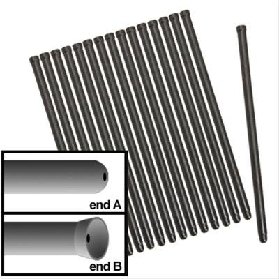Manley Pushrods 25756-16 Pushrods, Steel, Heat-Treated, Cup/Ball, 3/8 in. Diameter, 8.995 in. Effectivel Length, Set of 16