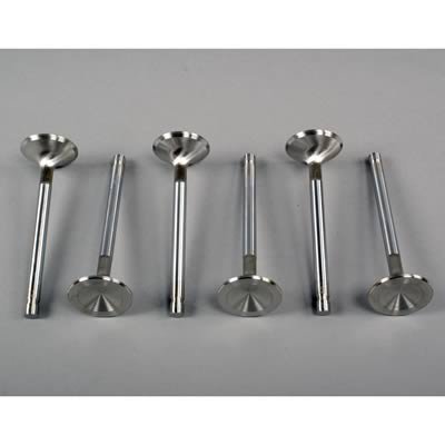 Manley Severe Duty Series Stainless Steel Valves 11503-6 Valves, Exhaust, Steel, 1.500 in. Diameter, .342 in. Stem, 4.725 in. Length, Buick V6, Set of 6