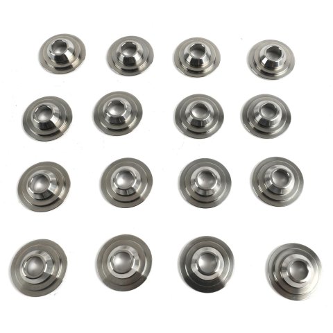 Manley Titanium Valve Spring Retainers 23640-16 Retainers, Titanium, 10 Degree, 1.625 in. Outside Diameter, .850 in. Inside Diameter, Set of 16