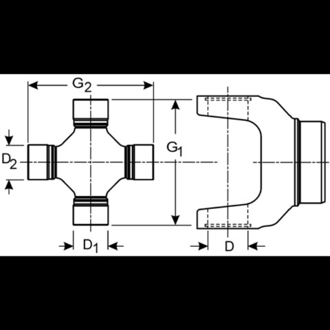 Dana Spicer Drivetrain Products - U-Joints for 1995-1999 P30 5-174X U-Joint Kit (1350) Greasable