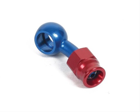 Earl's Performance Speed-Seal Hose Ends 600833ERL Fitting, End, Speed-Seal, 30 Degree, -3 AN Hose, 10mm Banjo, Aluminum, Red/Blue Anodized, Each