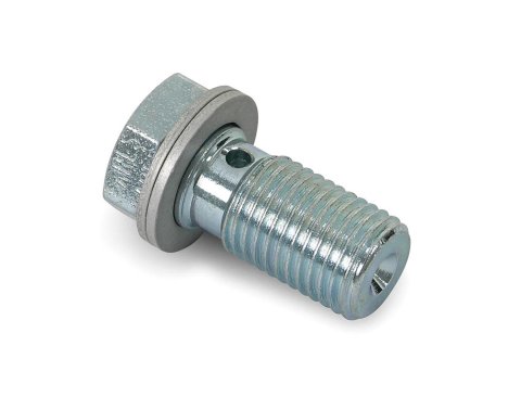 Earl's Performance Brake System Adapters 997503ERL Fitting, Adapter, Banjo Bolt w/Crush Washer 3/8"-24 Single, Steel, Nickel Plated, Each