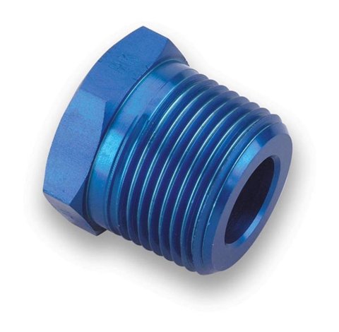 Earl's Performance Reducers 991203ERL Fitting, Reducer, NPT to NPT, Straight, Aluminum, Blue Anodized, 3/8 in. NPT, 1/8 in. NPT, Each