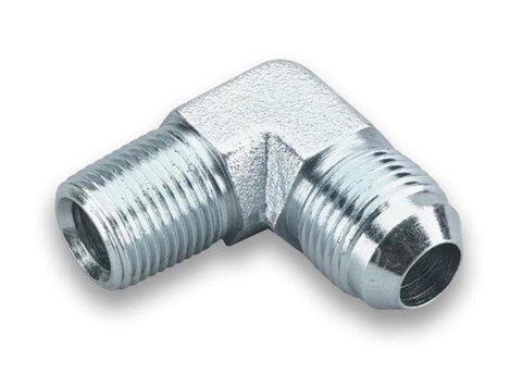 Earl's Performance AN to NPT Adapter Fittings 962203ERL Fitting, Adapter, NPT, 90 Degree, Steel, Zinc, -3 AN, 1/8 in. NPT, Each