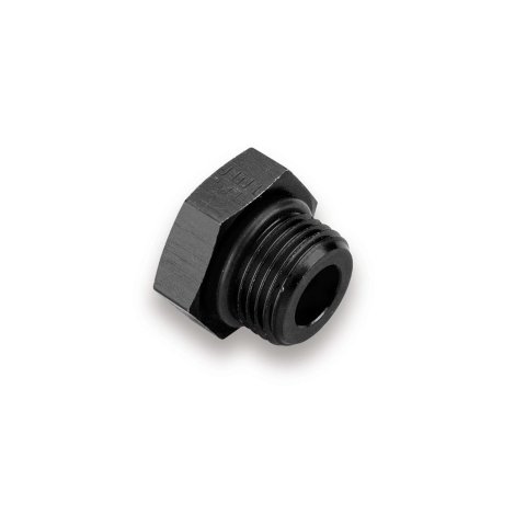 Earl's Performance Plugs AT581406ERL Fitting, Plug, -6 AN O-Ring, Male Thread, Aluminum, Black Anodized, Pair