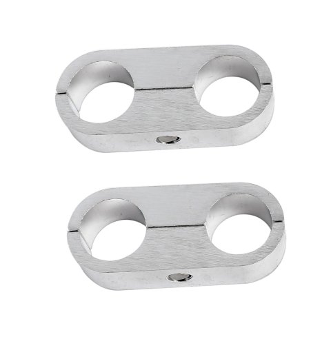 Earl's Performance Hose and Tubing Clamps 167210ERL Clamps, Separator, Two 5/8 in. Diameter Holes, Natural, Aluminum, Pair