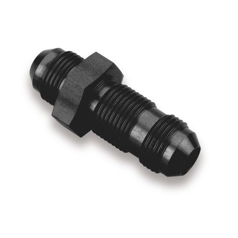Earl's Performance Bulkhead Adapter Fittings AT983206ERL Fitting, Bulkhead, Straight, -6 AN to -6 AN Male, Aluminum, Black Anodized, Each