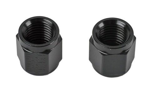Earl's Performance Tube Nuts AT581804ERL Nuts, Aluminum, Black Anodized, -4 AN Female Threads, Each