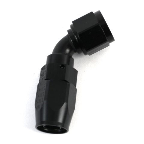 Earl's Performance Swivel-Seal Hose Ends AT806108ERL Fitting, End, Swivel-Seal, 60 Degree, -8 AN to Female -8 AN, Aluminum, Black, Each