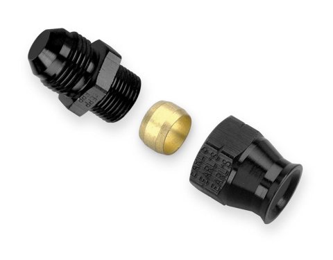 Earl's Performance Tube Adapter Fittings AT165008ERL Fitting, Adapter, AN to Tubing, Straight, Aluminum, Black Anodized, -8 AN, 1/2 in., Each