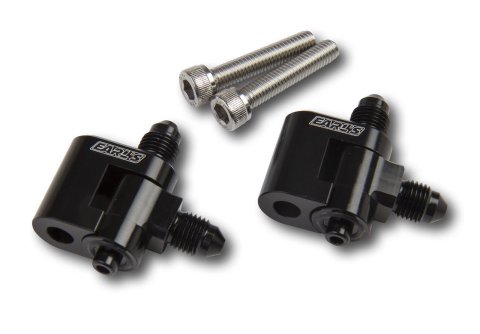 Earl's Performance LS Steam Vent Adapters LS9805ERL Coolant Crossover Components, Adapters, Fitting Type, Male Swivel Elbow, Dual -4 AN Outlets, Aluminum, Black Anodized, Chevy, LS, Pair