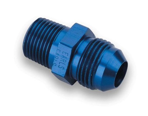 Earl's Performance AN to NPT Adapter Fittings 981666ERL Fitting, Adapter, NPT, Straight, Aluminum, Blue Anodized, -6 AN, 3/8 in. NPT, Each
