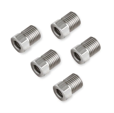 Earl's Performance Hardline Tube Nuts 00033ERL Nuts, Inverted Flare, 3/16 in. Tube, Stainless Steel, Natural, Set of 5