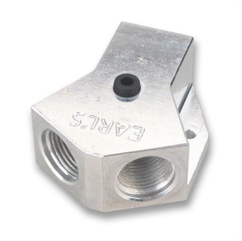Earl's Performance Fuel Distribution Blocks 100176ERL Block, Y-Type, Billet Aluminum, Black, -10 AN Female Inlet, -10 AN NPT Female Outlets, Each
