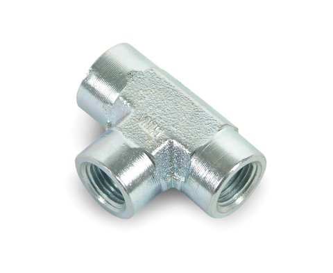 Earl's Performance Tee Adapter Fittings 961701ERL Fitting, Brake Adapter, 1/8 NPT, 1/8 NPT, 1/8 NPT, Steel, Zinc Plated, Each