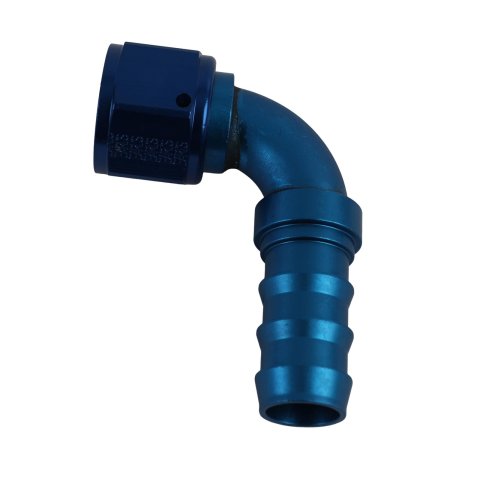 Earl's Performance Super Stock Hose Ends 709113ERL Fitting, End, Stock, 90 Degree, -12 AN to Female -12 AN, Aluminum, Blue, Each