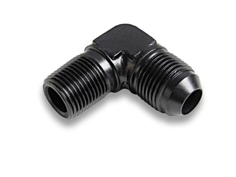 Earl's Performance AN to NPT Adapter Fittings AT982210ERL Fitting, Adapter, NPT, 90 Degree, Aluminum, Black Anodized, -10 AN, 1/2 in. NPT, Each