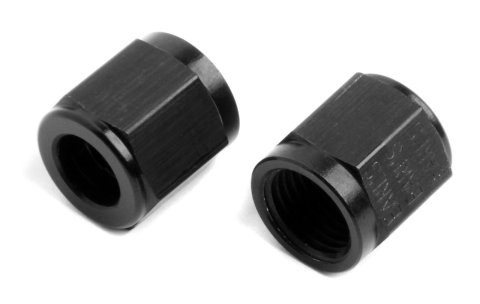 Earl's Performance Tube Nuts AT581803ERL Nuts, Aluminum, Black Anodized, -3 AN Female Threads, Pair