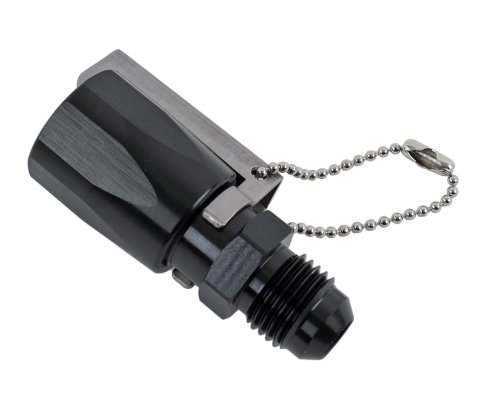 Earl's Performance Fuel Line Adapter Fittings AT991965ERL Fitting, Adapter, Straight, 5/16 in. Female Quick-connect, -6 AN Male Threads, Black Anodized, Each