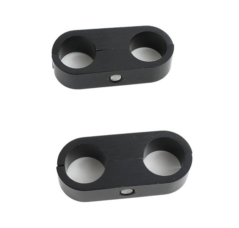 Earl's Performance Hose and Tubing Clamps 167510ERL Line Mounting Clamps, 2 Capacity, Aluminum, Black Anodized, 0.625 in. O.D., Pair