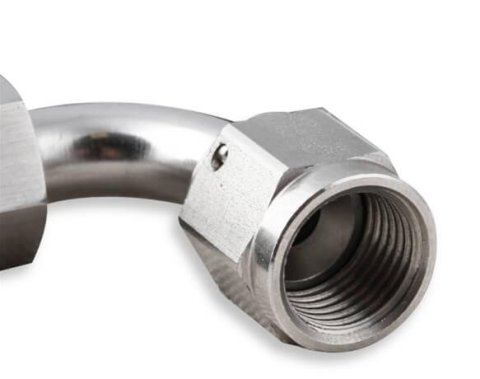 Earl's Performance Power Steering Hose Ends SS131206ERL Ends, 120 degree, Reusable Non-swivel, -6 AN End Size, -6 AN Adapter Size, Stainless Steel, Natural, Each