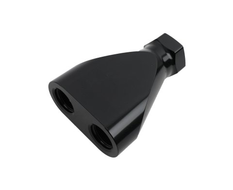 Earl's Performance Fuel Distribution Blocks 100163ERL Block, Y-Type, Billet Aluminum, Black Anodized, -16 AN O-Ring Female Inlet, -12 AN O-Ring Female Outlets, Each