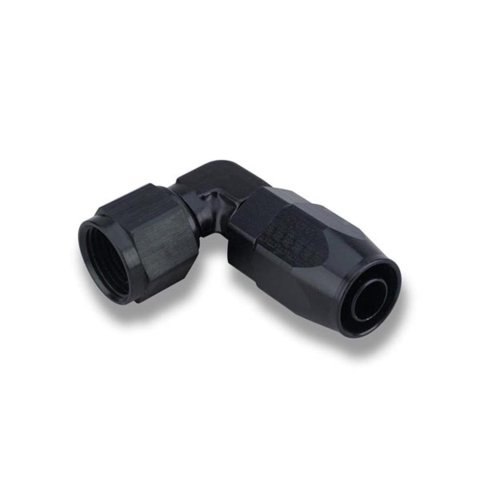 Earl's Performance Swivel-Seal Hose Ends AT809012ERL Fitting, End, Swivel-Seal, 90 Degree Low Profile, -12 AN to Female -12 AN, Aluminum, Black